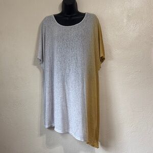 Lane Bryant Gray and Gold Tunic Top